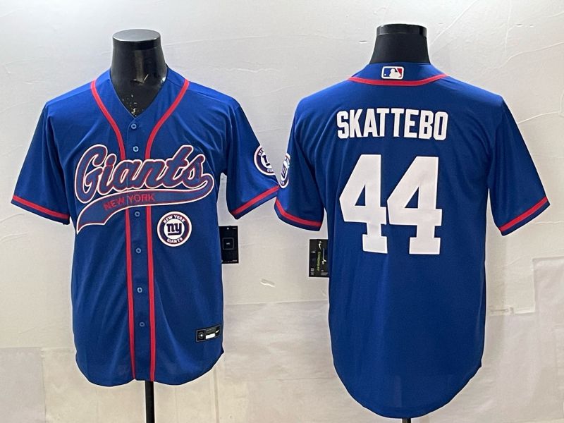 Men 2025 New York Giants #44 Skattebo Blue Joint Name Nike Limited NFL Jersey 07